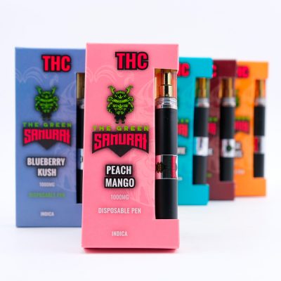 The Green Samurai THC Disposable Vape Pen - Peach Mango - 1000MG THC - Convenient and High-Quality Cannabis Enjoyment