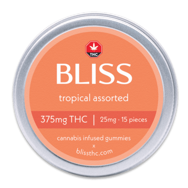 Bliss Tropical Assorted Gummies - 375mg THC