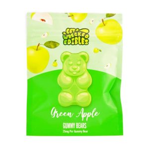 Get Wrecked Edibles mg THC Gummy Bears Green Apple