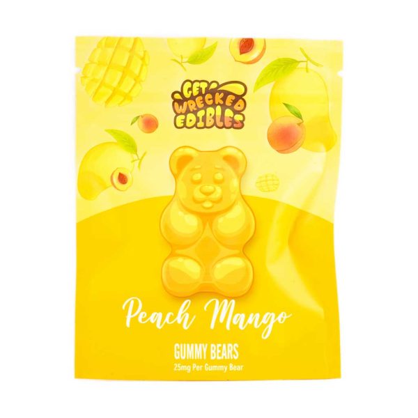 Get Wrecked Edibles - 300mg THC Gummy Bears - Peach Mango