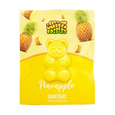 Get Wrecked Edibles - 300mg THC Gummy Bears - Pineapple