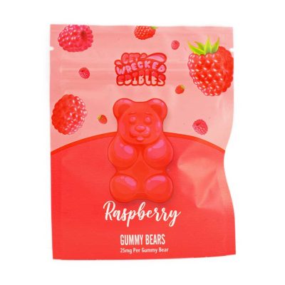 Get Wrecked Edibles - 300mg THC Gummy Bears - Raspberry