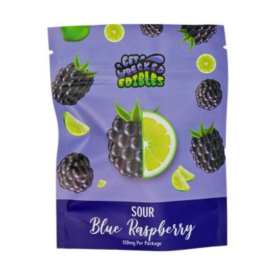 Get Wrecked Edibles - 300mg THC Gummies - Sour Blue Raspberry