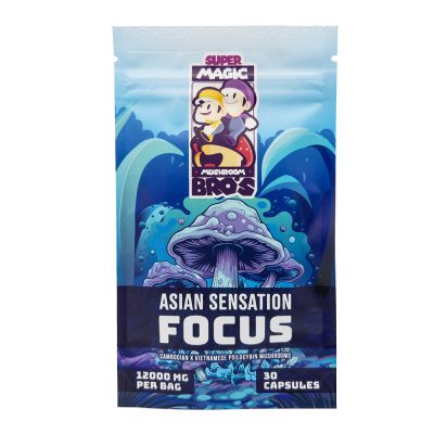Enhance your focus with Super Magic Mushroom Bros - 12000MG Psilocybin Capsules - FOCUS - Vegan and organic capsules crafted from a blend of Cambodian x Vietnamese Psilocybin Mushrooms, offering 12000mg of concentration. Ideal for boosting productivity and mental clarity. Take 1-4 capsules daily to sharpen your focus. Explore more shroom options at WTF Cannabis.