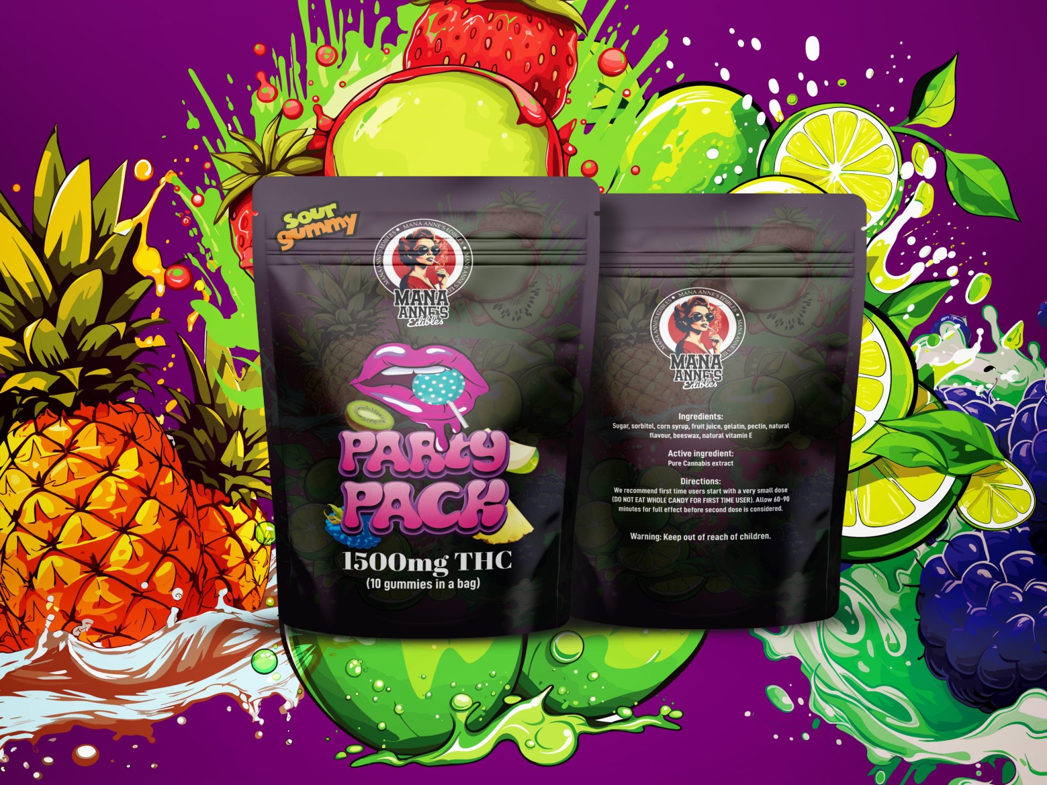 Mama Anne’s Edibles – Party Pack Gummy – 1500mg THC - WTF Online Dispensary